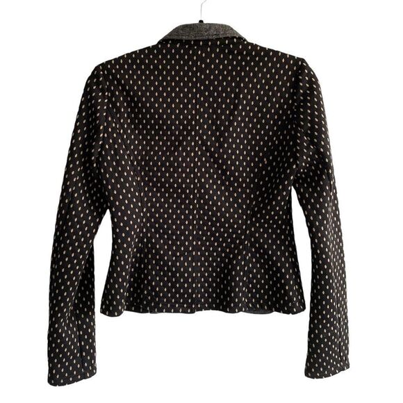 (SOLD) FREE PEOPLE Printed Cropped Blazer Black Camel S - Picture 6 of 16